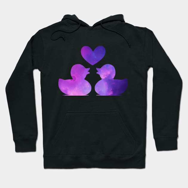 Astral Ducks Heart Love Hoodie by Celestial Mystery